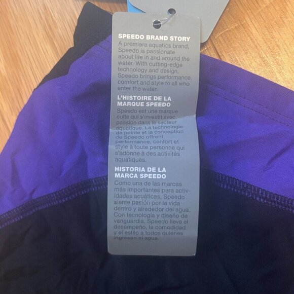 NEW Speedo Endurance + Launch Black/Purple Splice Jammer Swim Shorts Men SIZE 28 - Picture 4 of 5